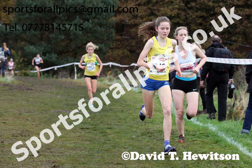 Womens under-17s National Cross Country Relay, Berry Hill Park, Mansfield. Photo:  David T. Hewitson/Sports for All Pics